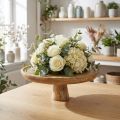 Houten decoratief bord met voet, taartstandaard, natuurlijke uitstraling, Ø25cm | Floristik24.nl
