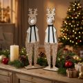 Rendier houten decoratiefiguur Kerst om neer te zetten 12×6.5cm H45cm 2st | Floristik24.nl