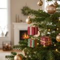 Kerstdecoratie cadeaulabels van papier-maché, 6 cm, 3 stuks | Floristik24.nl