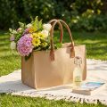 Tas van vilt met raffia-look, 50 cm x 25 cm x 25 cm | Floristik24.nl