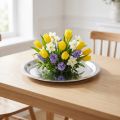 Sierbord metaal zilver glanzend Ø34cm H3cm | Floristik24.nl