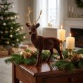 Decoratief hert staand bruin goud rendier kerstdecoratie 27cm | Floristik24.nl