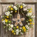 Bloem om op te hangen, houten decoratie met patroon, lentedecoratie naturel, wit H19.5cm | Floristik24.nl