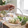 Witte parel decoratieve krans Ø28cm 4-delige set - Veelzijdige hangende decoratie voor lente-, bruiloft- en vintagedecoraties | Floristik24.nl