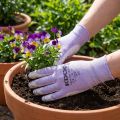 Kixx tuinhandschoenen wit, lila maat 8 | Floristik24.nl