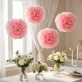 Pompompapier Ø30cm lichtroze 5st | Floristik24.nl