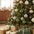Kerstballen glazen bol groen zilvergrijs Ø60mm 24 stuks | Floristik24.nl
