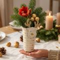 Rendier plantenpot, adventsdecoratie, metalen decoratie, plantenbak voor Kerstmis wit, goud H28cm Ø8.5cm | Floristik24.nl
