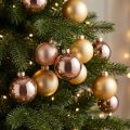 Kerstballen goud en rosé echt glas Ø60mm 24 stuks | Floristik24.nl