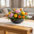 Decoratieve schaal rond kunststof arrangement voet Ø29,5cm | Floristik24.nl