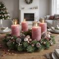 Effen gekleurde kaarsen antiek roze 60x80mm 4st | Floristik24.nl