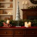 Decoratieve kerstboom op een standaard met ster, feestelijke tafeldecoratie, 74 cm | Floristik24.nl