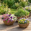 Aardappelmandjes 43/33/23 cm met folie, naturel, set van 3. | Floristik24.nl