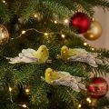 Kerstdecoratie: vogeltje op clip, groen, glitter, 12 cm, 6 stuks in diverse kleuren. | Floristik24.nl