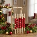 Decoratieve slee houten kerstslee L30×B14.5×H9.5cm | Floristik24.nl