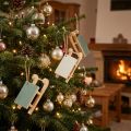 Decoratief sleehout om op te hangen mintgroen wit 9,5cm 6st | Floristik24.nl