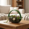 Decoratieve ring jute decoratielus groen donkergroen 4cm Ø30cm 2st | Floristik24.nl