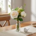 Boeket kunstrozen Crème zijden bloemen in een boeket | Floristik24.nl