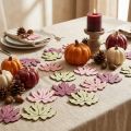 Houten decoratie, herfstbladeren, tafeldecoratie, paars, roze, groen, 4 cm, 72 stuks | Floristik24.nl