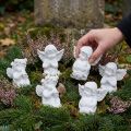 Decoratieve engel met hart grafdecoratie wit polyresin H5cm 6st | Floristik24.nl