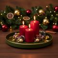 Decoratief dienblad in groen met gouden rand, modern, 30 cm | Floristik24.nl