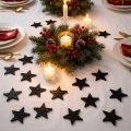 Strooidecoratie zwarte sterren Kerst hout Ø4cm 72 st | Floristik24.nl