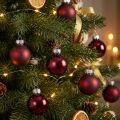 Glazen bollen Kerst in Bordeaux mix Ø3cm 22 st | Floristik24.nl