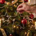 Kerstversiering, hangende sterren, zilver, 20 cm, metaal, set van 6, kerstboomversieringen | Floristik24.nl