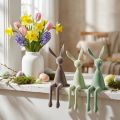 Paashaasjes voor op een plank, fluweelachtig, groen/bruin, 28 cm, 3 stuks | Floristik24.nl