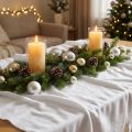 Floristik24 Sneeuwdeken decoratief tafelkleed winterwit 100×270cm