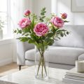 Pioenrozen Kunstbloemen met lange steel Roze 70cm 3st | Floristik24.nl