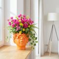 Plantenkop Plantenbak Buste Plantenpot Oranje 13,5×13×14cm | Floristik24.nl