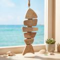 Houten vis om op te hangen maritieme jute naturel 27cmx2cmx10cm | Floristik24.nl