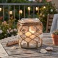 Decoratieve glazen macramé schelpen tafeldecoratie hangdecoratie Ø14cm | Floristik24.nl