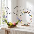 Konijn Decoratie Ring Metaal Hout Natuurlijk Zwart Ø20cm 2st | Floristik24.nl