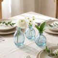 Mini vaasjes bolvormige decoratieve vazen glas blauw getint H12cm 6 stuks | Floristik24.nl