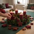 Decoratieve sterren flock strooidecoratie Bordeaux Bruin Ø4/5cm 40 stuks | Floristik24.nl