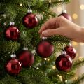 Kerstbol glas Ø6cm Bordeaux 24 st | Floristik24.nl