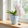 Orchideepot glanzend Ø12,5cm wit 1 st | Floristik24.nl