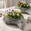 Decoratieve plantenbak in de vorm van een hart met een wijnstok, wit, creatief idee voor een huis- en cadeau-idee, plastic folie, set van 4, 15 x 23 x 5 cm | Floristik24.nl