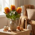 Kunstbloemen, Banksia, Proteaceae Oranje L58cm H6cm 3 stuks | Floristik24.nl