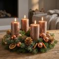 Stompkaarsen, set van 4, effen metallic koperbruin, 70x120mm - Elegante decoratieve kaarsen met lange brandduur | Floristik24.nl