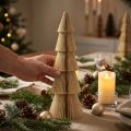 Papieren kerstboom klein crème goud H30cm | Floristik24.nl