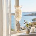 Maritieme decoratiehanger Capiz schelp met vis wit 39cm | Floristik24.nl