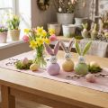 Paashazen roze groen geel houten konijntjes decoratie 8×22cm 3st | Floristik24.nl