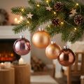 Kerstballen van glas roze abrikoos Ø6cm 24 st | Floristik24.nl