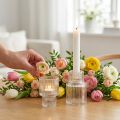 Stokkandelaar glazen theelichthouder Ø5cm H8cm 4 st | Floristik24.nl