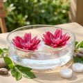 Drijvende waterlelie kunstmatige tafeldecoratie fuchsia Ø15cm 2 stuks | Floristik24.nl