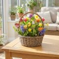 Lentedecoratie vogels met stok hout assorti H10,5cm 12 st | Floristik24.nl