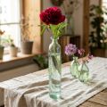 Flesdecoratievaas, glas, transparant/groen, retro, Ø6,5 cm, H30 cm | Floristik24.nl